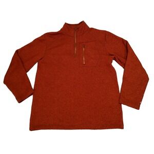 Outdoor Life 1/4 Zip Pullover Sweater‎ Workwear Chest Pocket Brown Mens XL